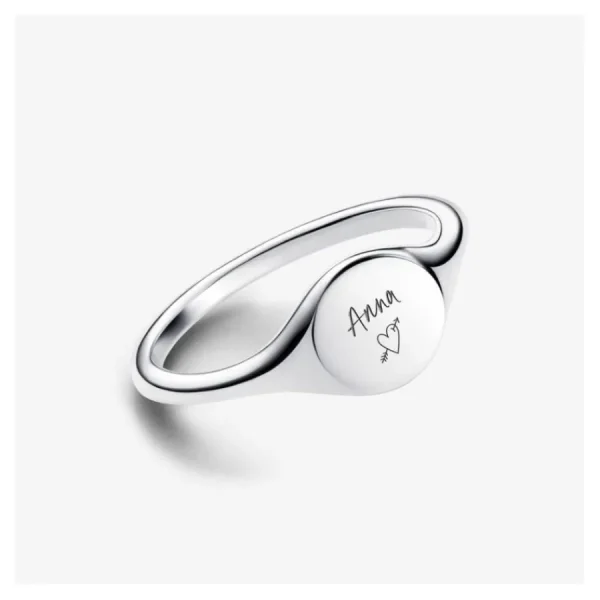 Ringe*Pandora 193093C00 Siegelring Damen Gravierbar Sterling-Silber