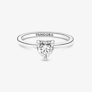 Ringe*Pandora 191165C01 Solitär-Ring Damen Funkelndes Herz Sterling-Silber