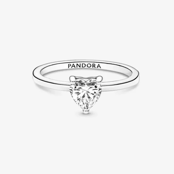 Ringe*Pandora 191165C01 Solitär-Ring Damen Funkelndes Herz Sterling-Silber