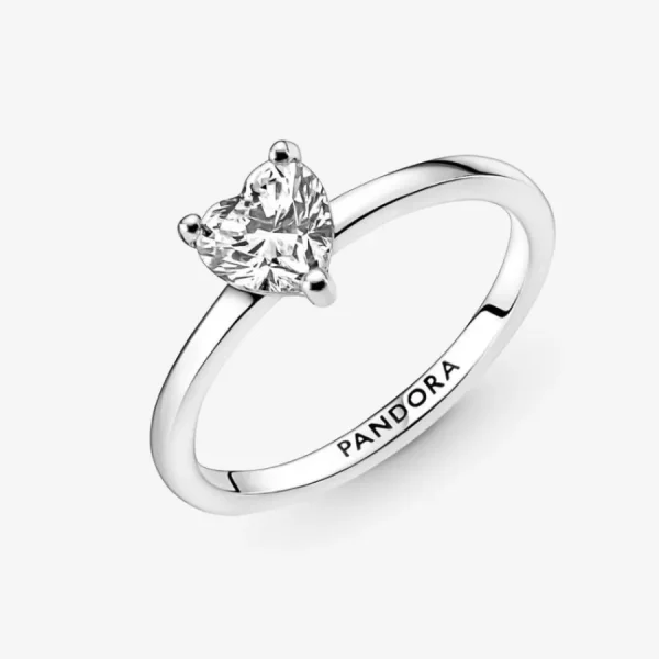 Ringe*Pandora 191165C01 Solitär-Ring Damen Funkelndes Herz Sterling-Silber