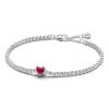 Armbänder & Armreife*Pandora 590041C02 Tennisarmband Damen Rotes Funkelndes Herz Zirkon Silber