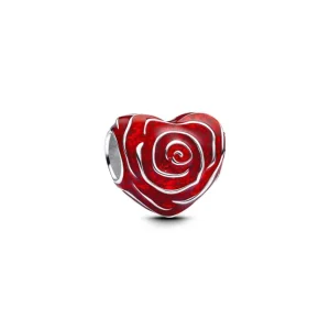 Anhänger*Pandora Charm Damen Rose Herz Rot Silber 793673C01