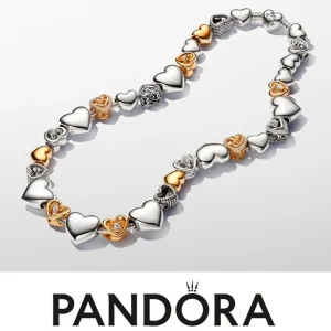 Anhänger*Pandora Charm-Anhänger Damen Doppeltes Herz Vergoldet 769187C01