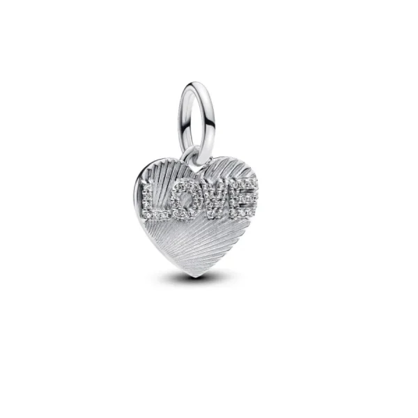 Anhänger*Pandora Charm-Anhänger Gravierbar Love-Herz Zirkonia Silber 793604C01