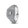 Ringe*Pandora Cocktailring Damen Pavé-Quadrat Zirkonia Silber 193556C01