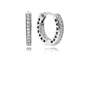 Ohrschmuck*Pandora 296317CZ Creolen Ohrringe Damen Pavé-Herz Creolen Sterling Silber