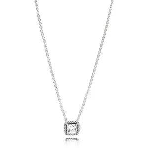 Halsketten*Pandora 396241CZ Kette mit Anhänger Quadratischer Funkelnder Strahlenkranz