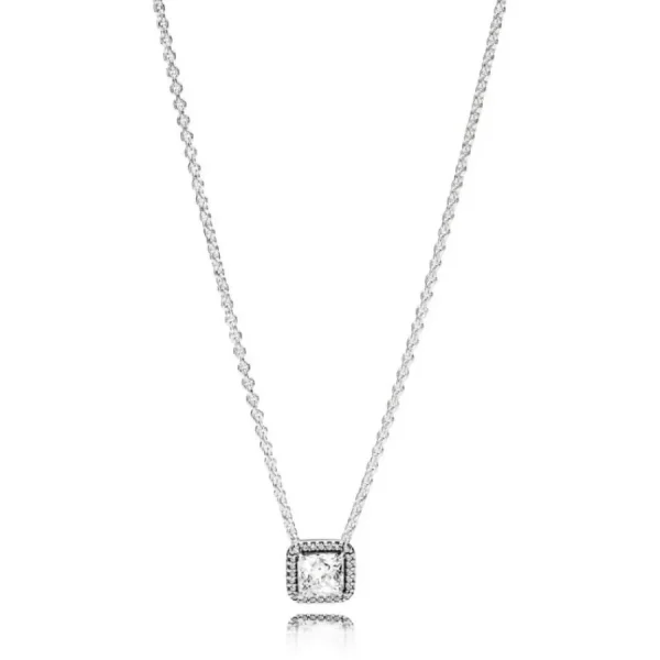 Halsketten*Pandora 396241CZ Kette mit Anhänger Quadratischer Funkelnder Strahlenkranz