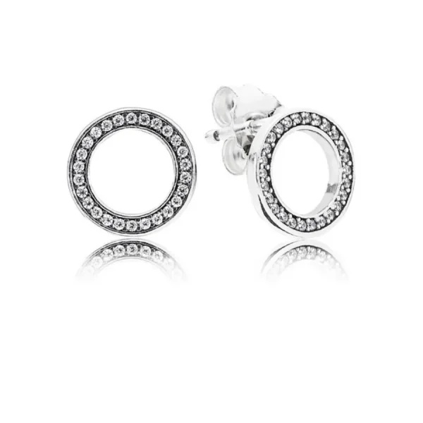 Ohrschmuck*Pandora 290585CZ Ohrstecker Damen Funkelnder Kreis Silber