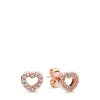 Ohrschmuck*Pandora 280528CZ Ohrstecker Damen Erobertes Herz 14k Rose Gold Plattiert