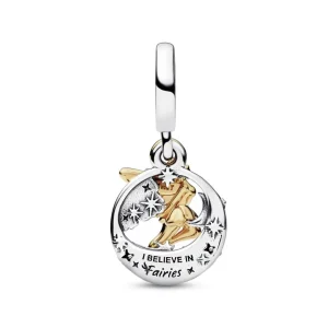 Anhänger*Pandora Disney 762517C01 Charm Damen Tinker Bell Nachthimmel Silber 14k Vergoldet