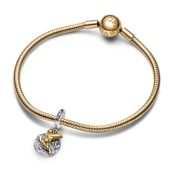 Anhänger*Pandora Disney 762517C01 Charm Damen Tinker Bell Nachthimmel Silber 14k Vergoldet
