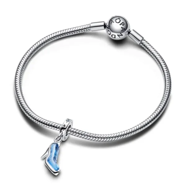 Anhänger*Pandora Disney 793071C01 Charm-Anhänger Damen Cinderellas Glasschuh Blau Silber