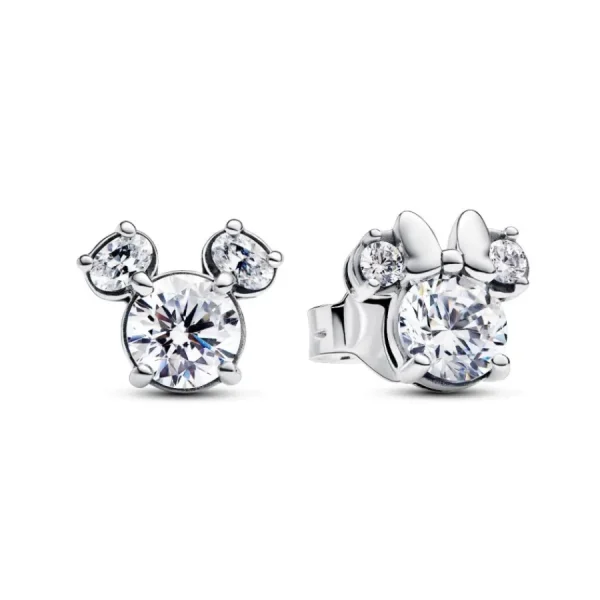 Ohrschmuck | Kinderschmuck*Pandora Disney 293219C01 Ohrringe Micky & Minnie Maus Funkelnd Silber