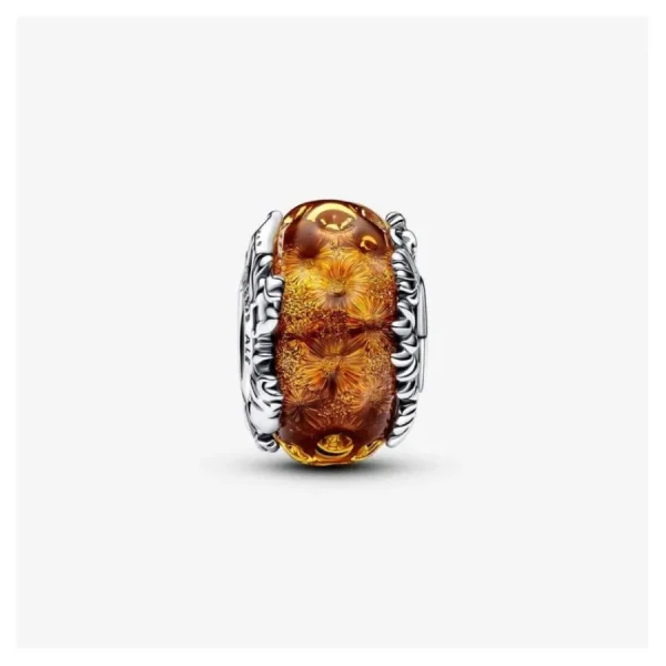 Anhänger*Pandora Disney Charm König der Löwen Murano Orange Silber 793252C00