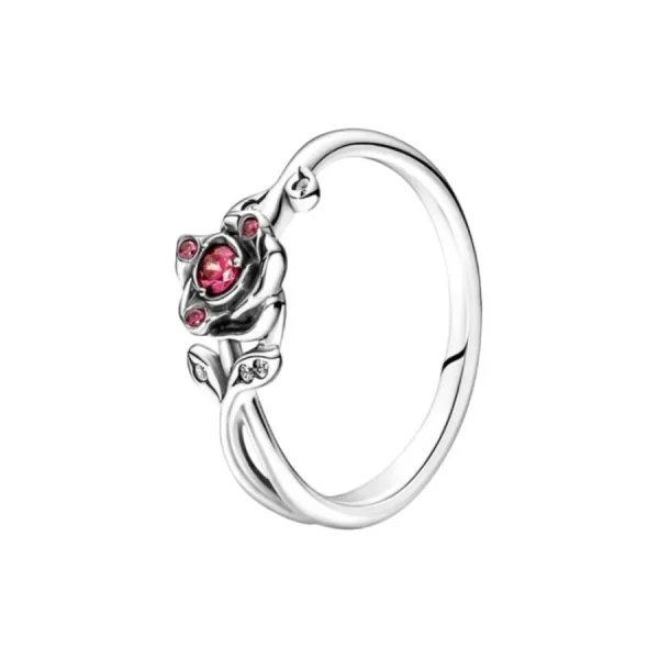 Ringe*Pandora Disney Ring Damen Die Schöne und Das Biest Rose Silber 190017C01