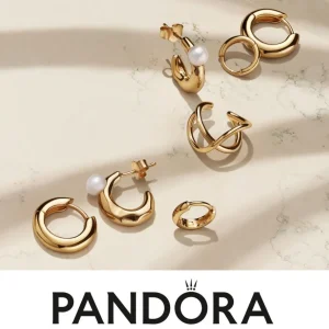 Ohrschmuck*Pandora Essence Ohrringe Doppelte Huggie-Kreolen Vergoldet 263280C00