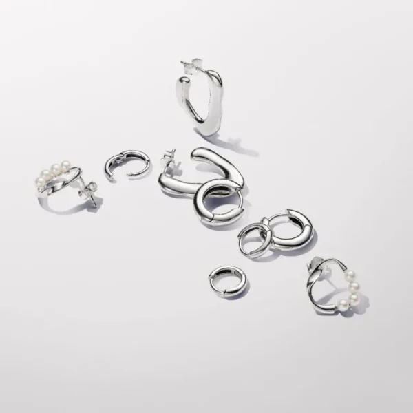 Ohrschmuck*Pandora Essence Ohrstecker Süßwasserzuchtperlen Kreis Silber 293276C01