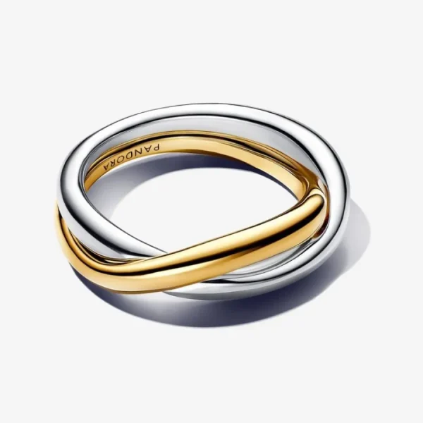 Ringe*Pandora Essence Ring Damen Verschlungene Bänder Silber-Gold 163262C00