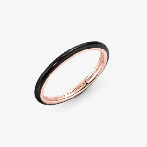 Ringe*Pandora Me 189655C01 Ring Damen Schwarze Emaille 14k Rosé Vergoldet