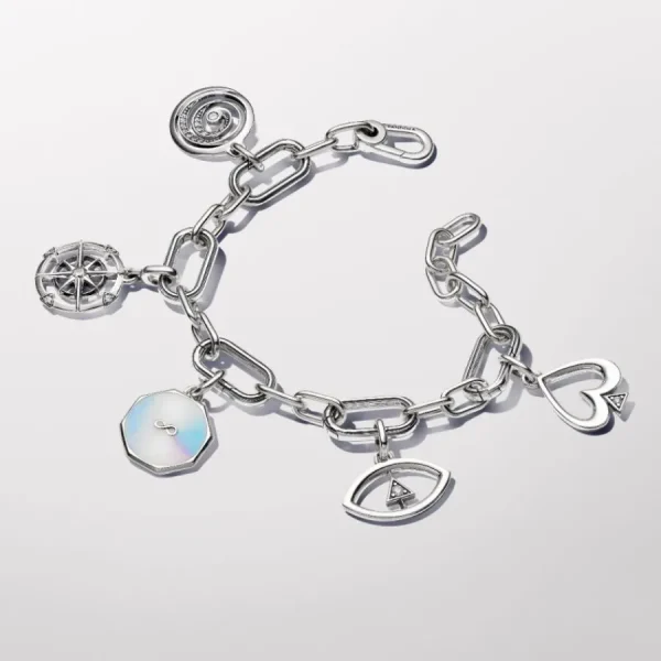 Anhänger*Pandora Me Charm-Medaillon Unendlichkeitszeichen Herz Silber 793367C01
