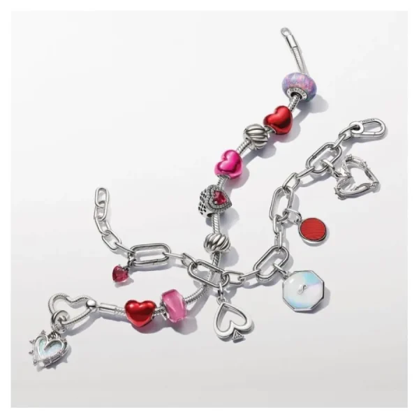 Anhänger*Pandora Me Mini-Medaillon-Charm Gravierbares Rotes Murano-Glas 793389C01