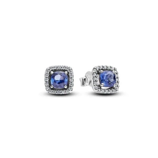 Ohrschmuck*Pandora Ohrringe Damen Blauer Strahlenkranz Zirkonia Silber 293551C01