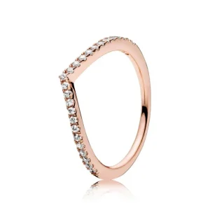 Ringe*Pandora Ring Damen Funkelnder Wishbone Zirkon Rosévergoldet 186316CZ