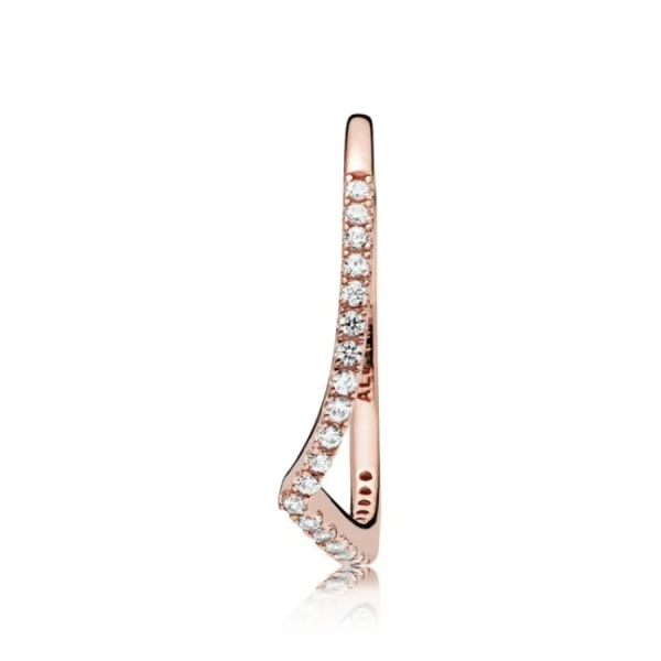 Ringe*Pandora Ring Damen Funkelnder Wishbone Zirkon Rosévergoldet 186316CZ