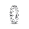 Ringe*Pandora Ring Damen Reihe von Herzen Sterling-Silber 193427C00