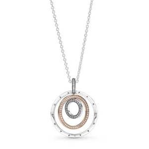 Halsketten*Pandora Rose 389483C01 Halskette mit Anhänger Damen Zweifarbige Kreise Sterling-Silber 60 cm