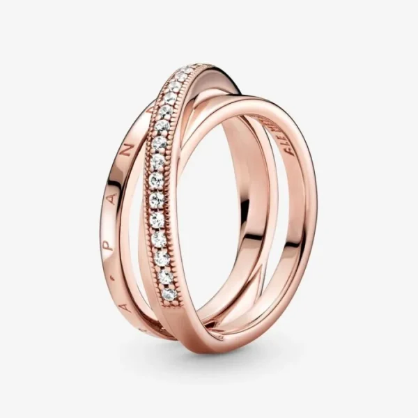 Ringe*Pandora Rose 189057C01 Pavé-Ring Damen Dreifach Gekreuzt