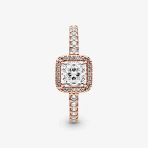 Ringe*Pandora Rose 188862C01 Ring Damen Quadratischer Funkelnder Strahlenkranz