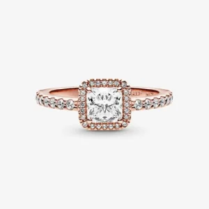 Ringe*Pandora Rose 188862C01 Ring Damen Quadratischer Funkelnder Strahlenkranz