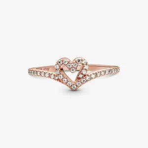 Ringe*Pandora Rose 189302C01 Ring Damen Funkelnder Wishbone Herz