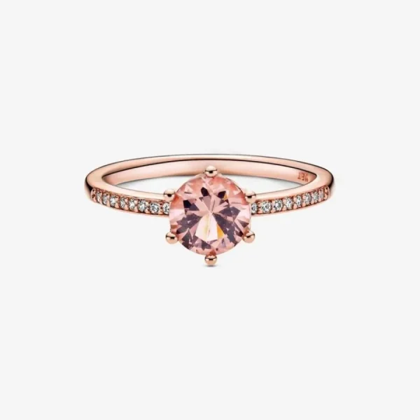 Ringe*Pandora Rose 188289C01 Solitär-Ring Rosafarbene Funkelnde Krone