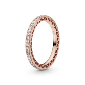 Ringe*Pandora Rose 180963CZ Ring Damen Funkeln und Herzen 14k Rosé Vergoldet