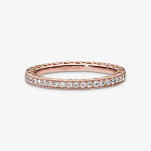 Ringe*Pandora Rose 180963CZ Ring Damen Funkeln und Herzen 14k Rosé Vergoldet