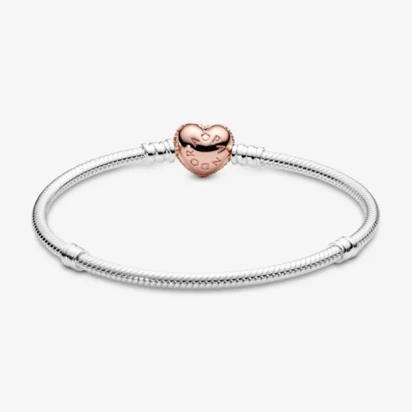 Armbänder & Armreife*Pandora Rose 586292CZ Schlangen-Gliederarmband Pavé-Herz-Verschluss