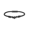 Armbänder*Police Armband Herren Batman Batarang Leder Schwarz 18 cm PEAGB0034701