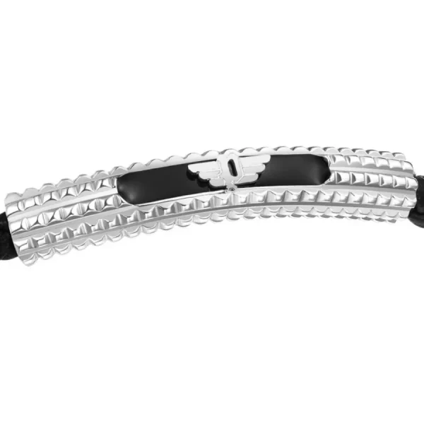 Armbänder*Police PEAGB0001102 Armband Herren Urban Texture Leder Edelstahl Schwarz 20 cm