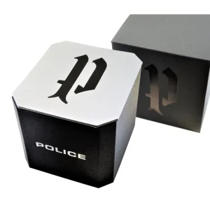 Armbänder*Police PEAGB0001410 Armband Herren Geometric Leder Dunkelbraun Edelstahl 20 cm