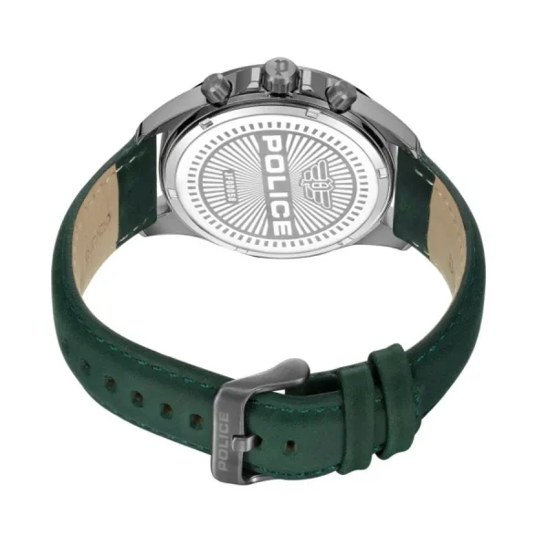 Herren Uhren Multifunktion*Police PEWJF0005801 Herren-Uhr Malawi Grün Multifunktion Quarz Leder-Armband