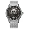 Herren Designer Uhren*Police PEWJG0005505 Herren-Uhr Raho Totenkopf Analog Quarz Mesh-Stahl-Armband