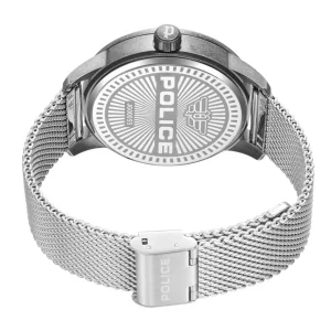 Herren Designer Uhren*Police PEWJG0005505 Herren-Uhr Raho Totenkopf Analog Quarz Mesh-Stahl-Armband