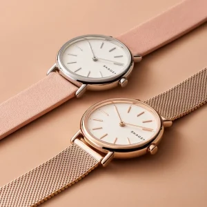 Damen Designer Uhren* Skagen Skagen SKW2694 Damen-Uhr Signatur Slim Milanaise Rosé-Ton Ø 30 mm