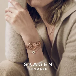 Damen Designer Uhren*Skagen SKW3120 Damen-Uhr Signatur Lille Analog Quarz Leder-Armband