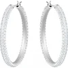 Ohrschmuck* Swarovski 5389432 Ohrringe Creolen Damen Stone White Silber-Ton Rhodiniert