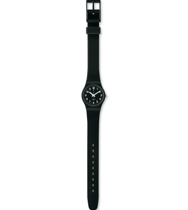 Damen Designer Uhren* Swatch Swatch LB170E Damen-Uhr Lady Black Single Analog Quarz Silikon-Armband Ø 25 mm