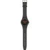 Herren Designer Uhren | Damen Designer Uhren*Swatch SUOB183 Armband-Uhr Black Blur Analog Quarz Silikon-Armband Ø 41 mm